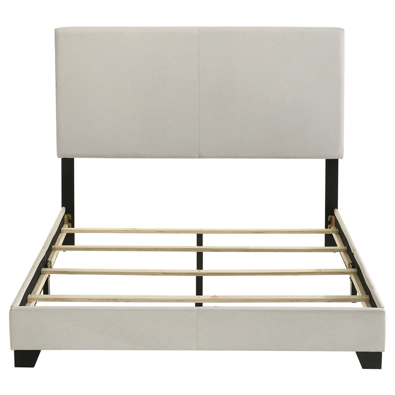 Pemberly Row Fabric Upholstered Full Panel Bed in Cream Finish