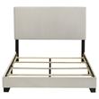 Pemberly Row Fabric Upholstered Full Panel Bed in Cream Finish
