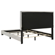 Pemberly Row Fabric Upholstered Full Panel Bed in Cream Finish