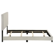 Pemberly Row Fabric Upholstered Full Panel Bed in Cream Finish