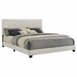 Pemberly Row Fabric Upholstered Eastern King Panel Bed in Cream