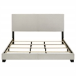 Pemberly Row Fabric Upholstered Eastern King Panel Bed in Cream