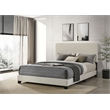 Pemberly Row Fabric Upholstered Queen Panel Bed in Cream Finish