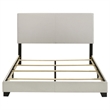 Pemberly Row Fabric Upholstered Queen Panel Bed in Cream Finish