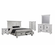 Pemberly Row 5-Piece Queen Coastal Bedroom Set in Distressed White