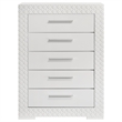 Pemberly Row 5-Drawer High Gloss Bedroom Chest in White Finish