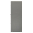 Pemberly Row 5-Drawer High Gloss Bedroom Chest in Grey Finish