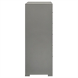 Pemberly Row 5-Drawer High Gloss Bedroom Chest in Grey Finish