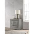 Pemberly Row 2-Drawer High Gloss Nightstand Bedside Table in Grey