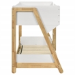 Pemberly Row Wood Twin Over Twin Bunk Bed in White and Natural