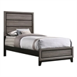Pemberly Row 56-Inch Transitional Wood Twin Panel Bed in Gray Oak