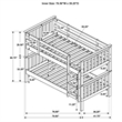 Pemberly Row Wood Twin Over Twin Bunk Bed with Mattresses in White