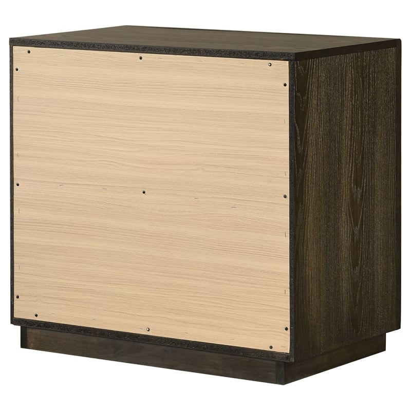 Pemberly Row 2-Drawer Wood Nightstand Bedside Table in Dark Oak