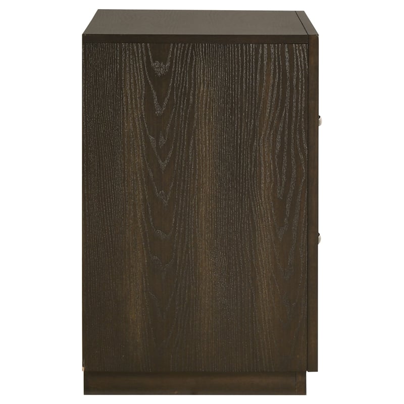 Pemberly Row 2-Drawer Wood Nightstand Bedside Table in Dark Oak