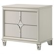 Pemberly Row 2-Drawer Diamond Star Nightstand in Pearl White