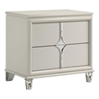 Pemberly Row 2-Drawer Diamond Star Nightstand in Pearl White