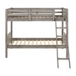 Pemberly Row Wood Twin Over Twin Bunk Bed in Weathered Taupe