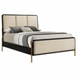 Pemberly Row 56-Inch Coastal Queen Panel Bed in Cream and Black