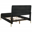 Pemberly Row Rattan California King Panel Bed in Black and Natural