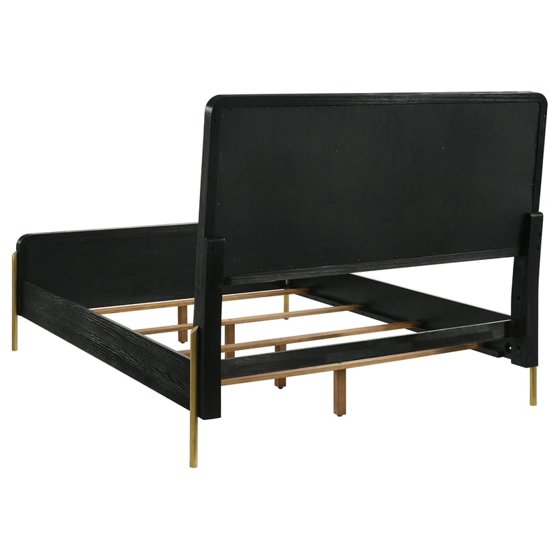 Pemberly Row 56-Inch California King Panel Bed in Cream and Black