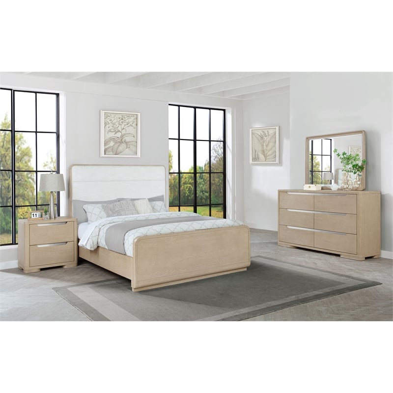 Pemberly Row 4-Piece California King Bedroom Set in Light Elm