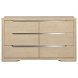 Pemberly Row Contemporary 6-Drawer Bedroom Dresser in Light Elm