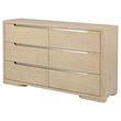 Pemberly Row Contemporary 6-Drawer Bedroom Dresser in Light Elm