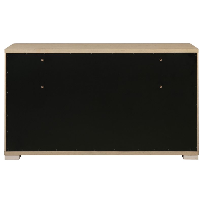 Pemberly Row Contemporary 6-Drawer Bedroom Dresser in Light Elm