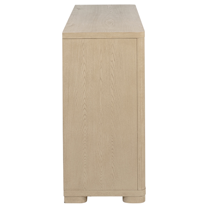 Pemberly Row Contemporary 6-Drawer Bedroom Dresser in Light Elm