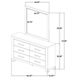 Pemberly Row 6-Drawer Dresser and Mirror Set in Weathered Oak