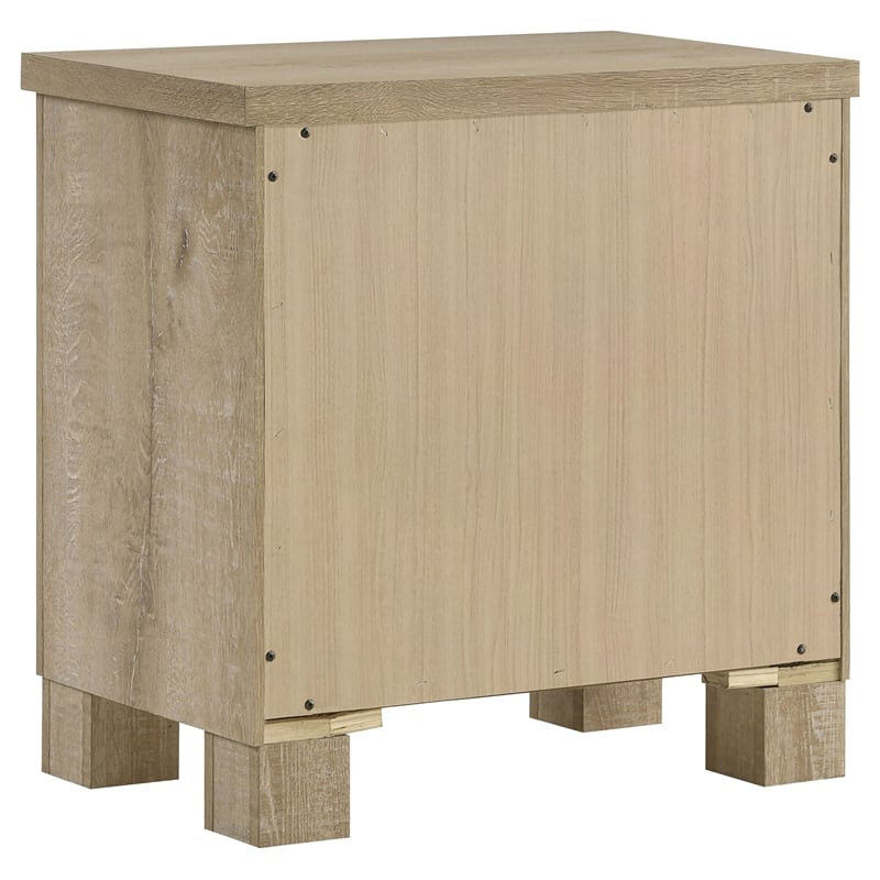 Pemberly Row 2-Drawer Nightstand Bedside Table in Weathered Oak