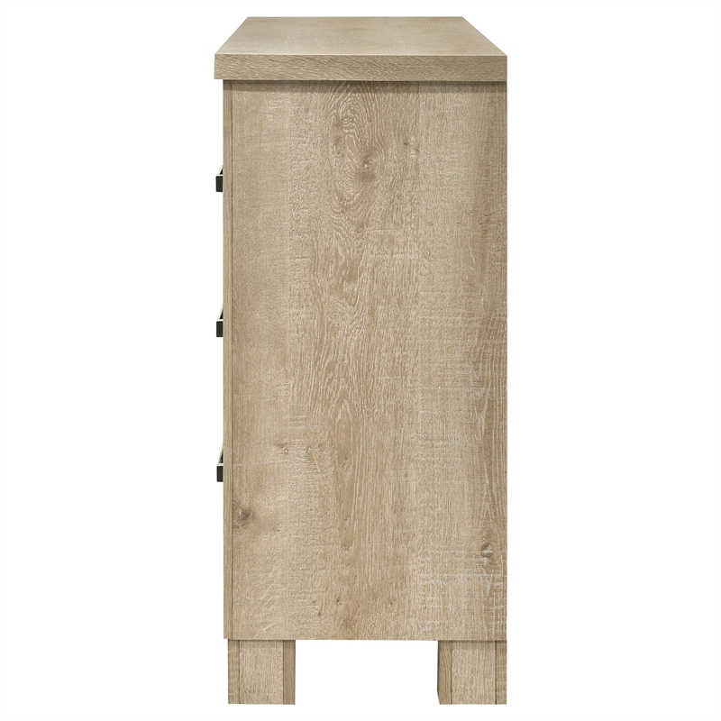 Pemberly Row Rustic 6-Drawer Bedroom Dresser in Weathered Oak