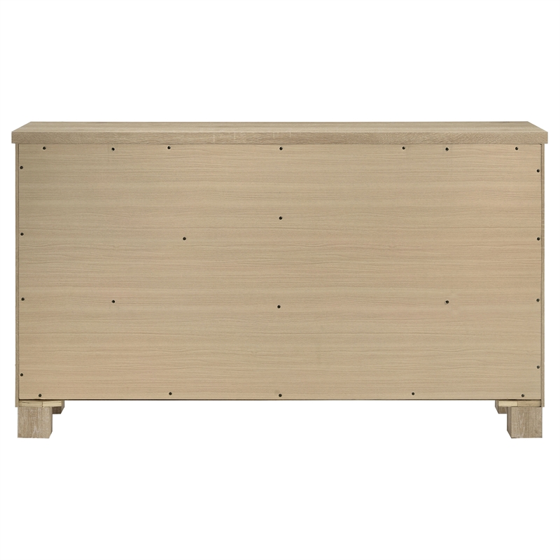 Pemberly Row Rustic 6-Drawer Bedroom Dresser in Weathered Oak