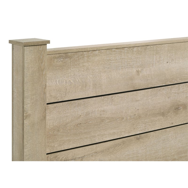 Pemberly Row 55-Inch Queen Panel Bed in Weathered Oak Finish