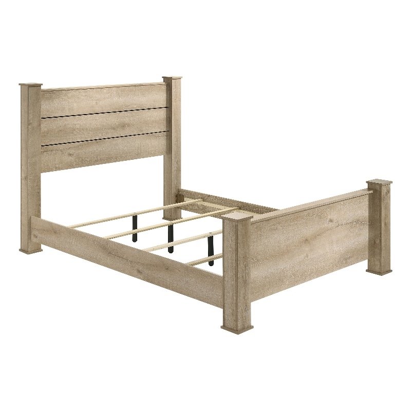 Pemberly Row 55-Inch Queen Panel Bed in Weathered Oak Finish