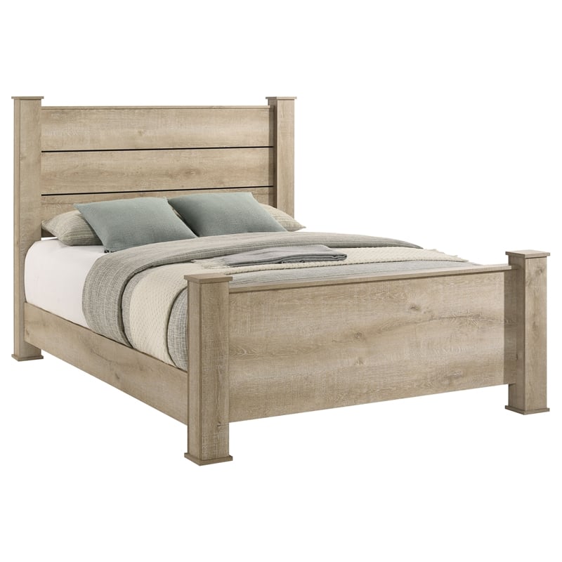 Pemberly Row 55-Inch Eastern King Panel Bed in Weathered Oak