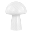Pemberly Row Mushroom-Shaped Glass Bedside Table Lamp in White