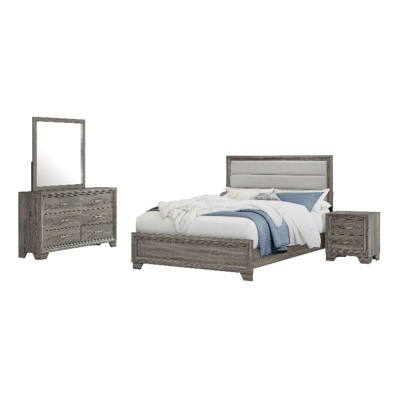 Pemberly Row 4-Piece California King Bedroom Set in Brown Oak