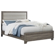 Pemberly Row 52-Inch Upholstered Eastern King Bed in Brown Oak
