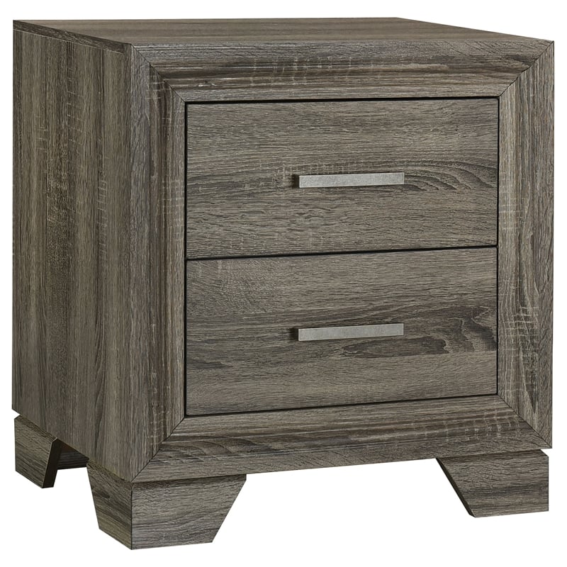 Pemberly Row 4-Piece Eastern King Bedroom Set in Brown Oak Finish