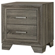 Pemberly Row 2-Drawer Nightstand Bedside Table in Brown Oak Finish
