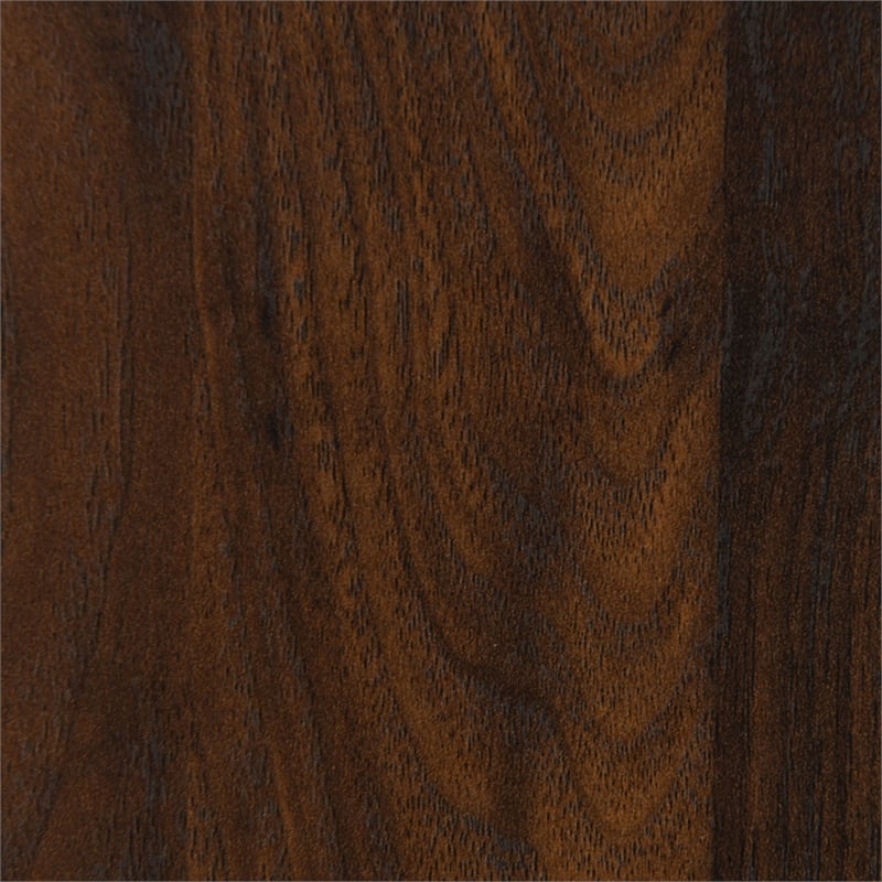 Pemberly Row 50-Inch Upholstered Wood Queen Bed in Walnut Finish