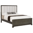 Pemberly Row 59-Inch Queen Boucle Panel Bed in Dark Cocoa Finish