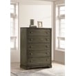 Pemberly Row 5-Drawer Bedroom Chest with Brass Knobs in Dark Cocoa