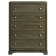 Pemberly Row 5-Drawer Bedroom Chest with Brass Knobs in Dark Cocoa
