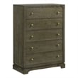 Pemberly Row 5-Drawer Bedroom Chest with Brass Knobs in Dark Cocoa