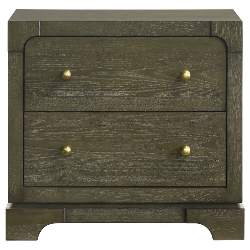 Pemberly Row 2-Drawer Nightstand Bedside Table in Dark Cocoa