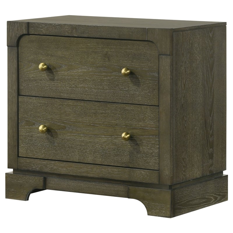 Pemberly Row 2-Drawer Nightstand Bedside Table in Dark Cocoa