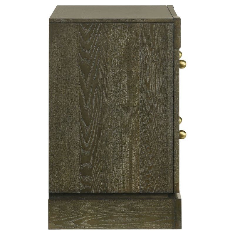 Pemberly Row 2-Drawer Nightstand Bedside Table in Dark Cocoa