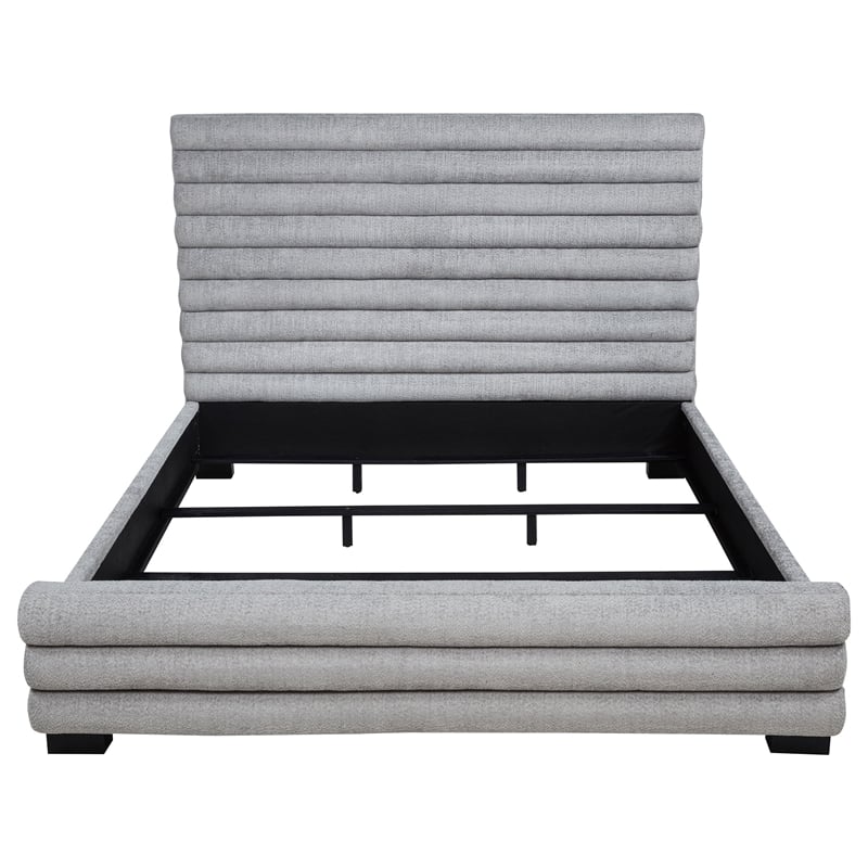 Pemberly Row 58-Inch Boucle Upholstered California King Bed in Grey